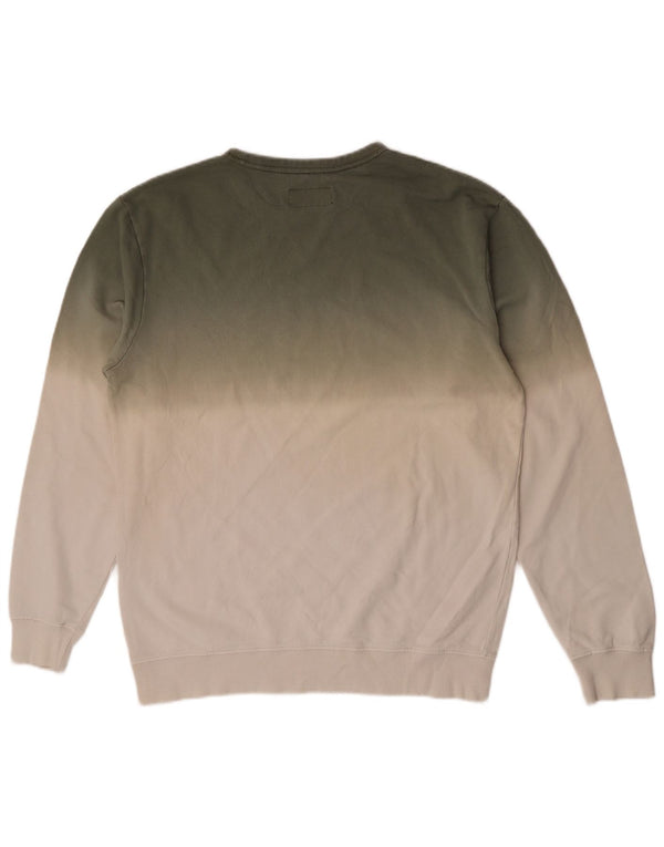 Carrera Mens Sweatshirt Jumper Large Green Colourblock Cotton