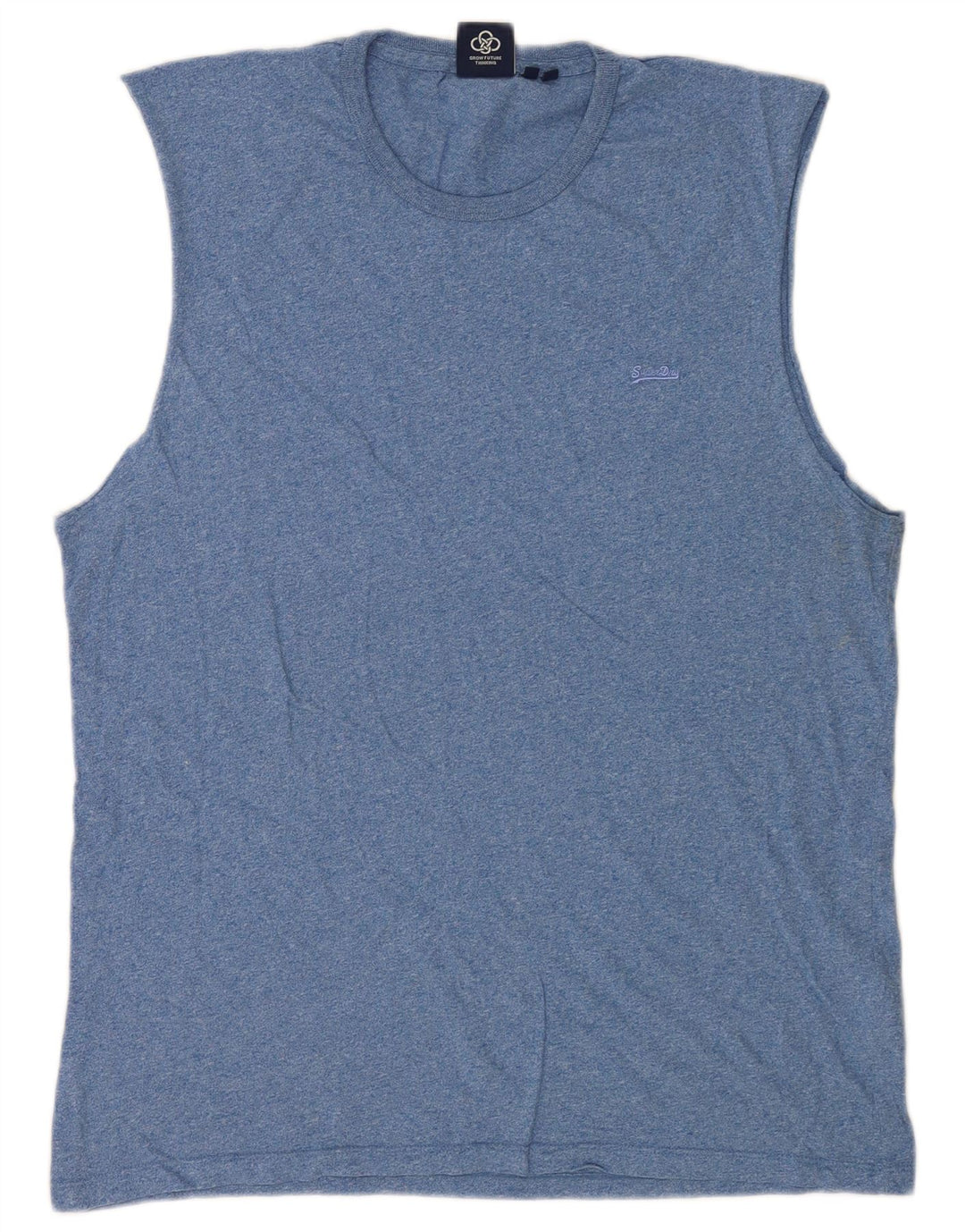 Superdry Mens Vest Top XL Blue Flecked Cotton
