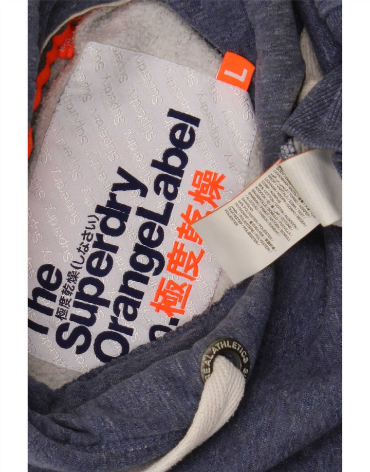 Superdry Mens Hoodie Jumper Large Navy Blue Cotton