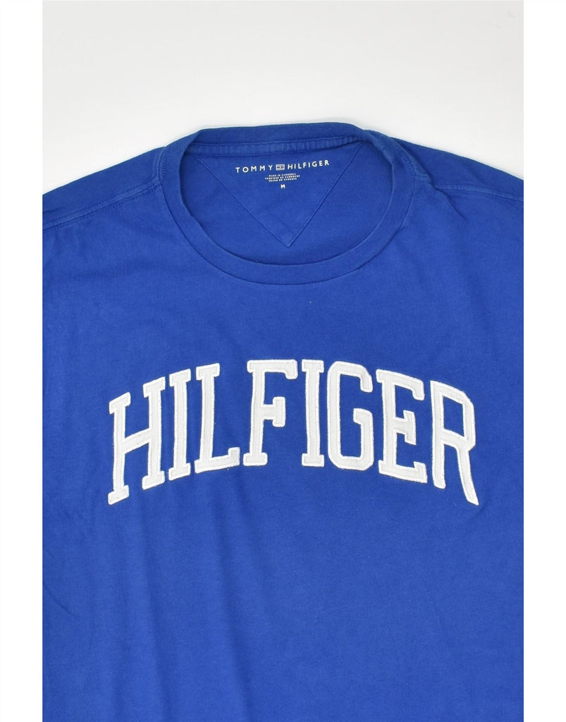 TOMMY HILFIGER Mens Graphic T-Shirt Top Medium Blue Cotton | Vintage Tommy Hilfiger | Thrift | Second-Hand Tommy Hilfiger | Used Clothing | Messina Hembry 