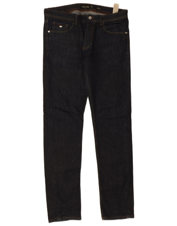 Massimo Dutti Mens Slim Jeans EU 42 Large W32 L32 Navy Blue Cotton