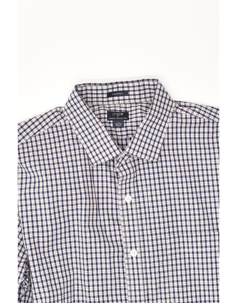 J. CREW Mens Thompson Shirt Size 16 16 1/2  Large Navy Blue Check Cotton | Vintage J. Crew | Thrift | Second-Hand J. Crew | Used Clothing | Messina Hembry 