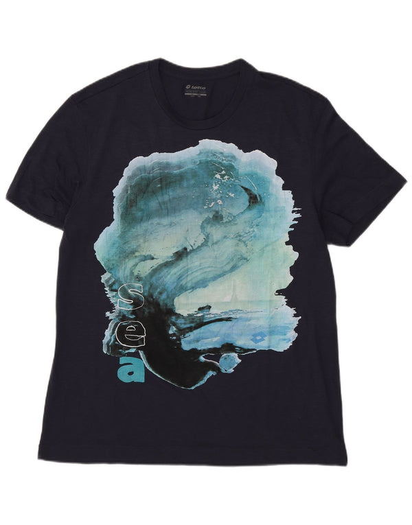Lotto Mens Graphic T-Shirt Top 3XL Navy Blue Polyester