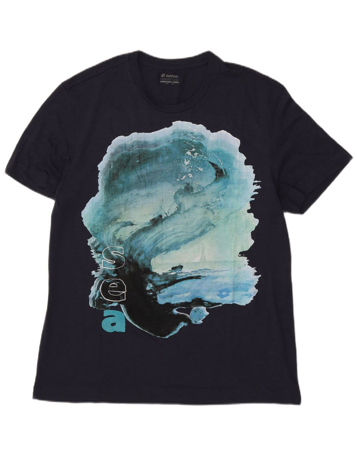 Lotto Mens Graphic T-Shirt Top 3XL Navy Blue Polyester