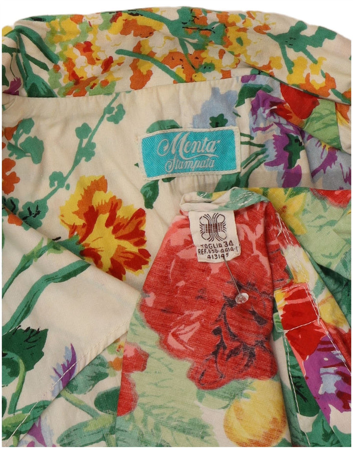 Vintage Womens 3/4 Sleeve Blazer Jacket IT 34 2XS Multicoloured Floral