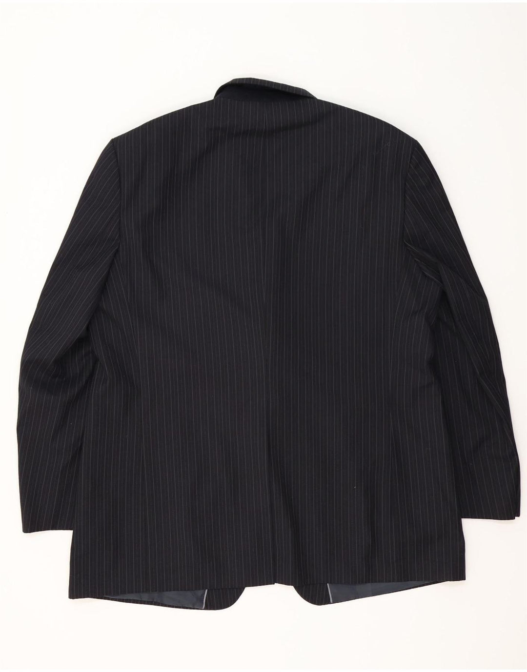 Marks & Spencer Mens 3 Button Blazer Jacket UK 48 2XL Navy Blue Pinstripe