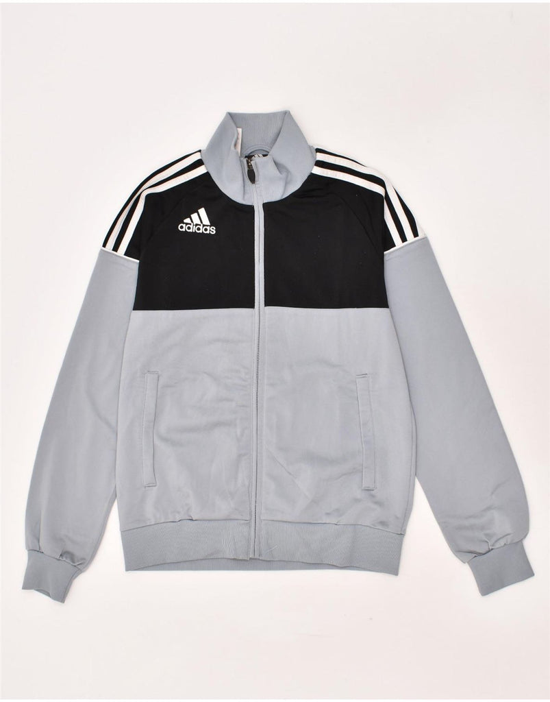 ADIDAS Boys Tracksuit Top Jacket 13-14 Years Grey Colourblock Polyester | Vintage Adidas | Thrift | Second-Hand Adidas | Used Clothing | Messina Hembry 