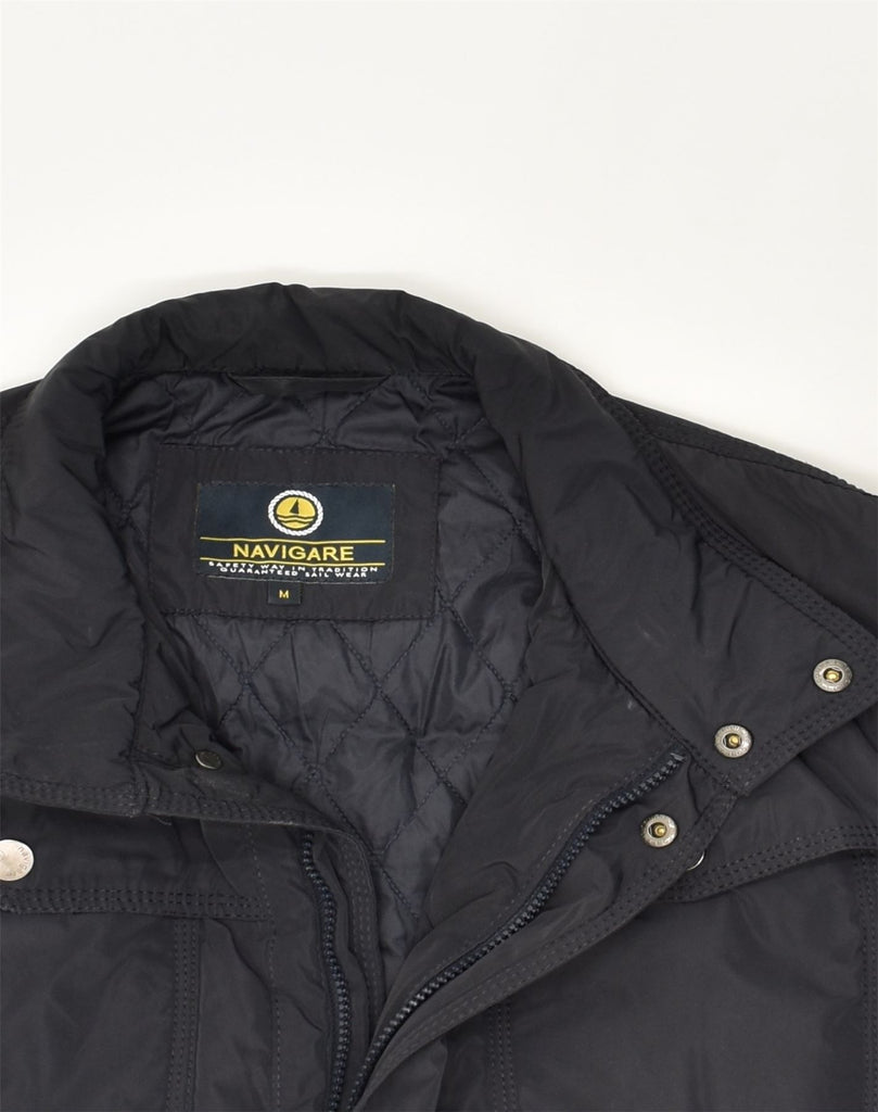 NAVIGARE Mens Utility Jacket UK 38 Medium Black Nylon | Vintage Navigare | Thrift | Second-Hand Navigare | Used Clothing | Messina Hembry 