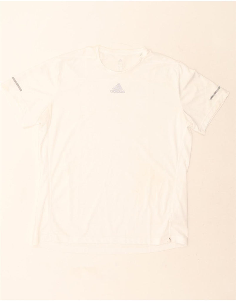 ADIDAS Mens Climalite T-Shirt Top XL White Polyester Vintage Adidas and Second-Hand Adidas from Messina Hembry 