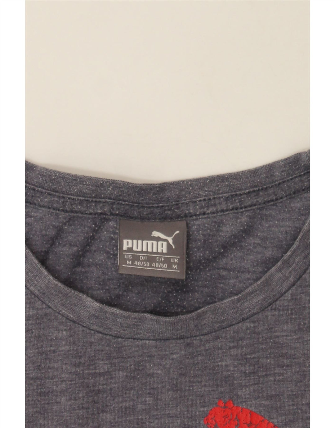 PUMA Mens Graphic T-Shirt Top Medium Grey Vintage Puma and Second-Hand Puma from Messina Hembry 