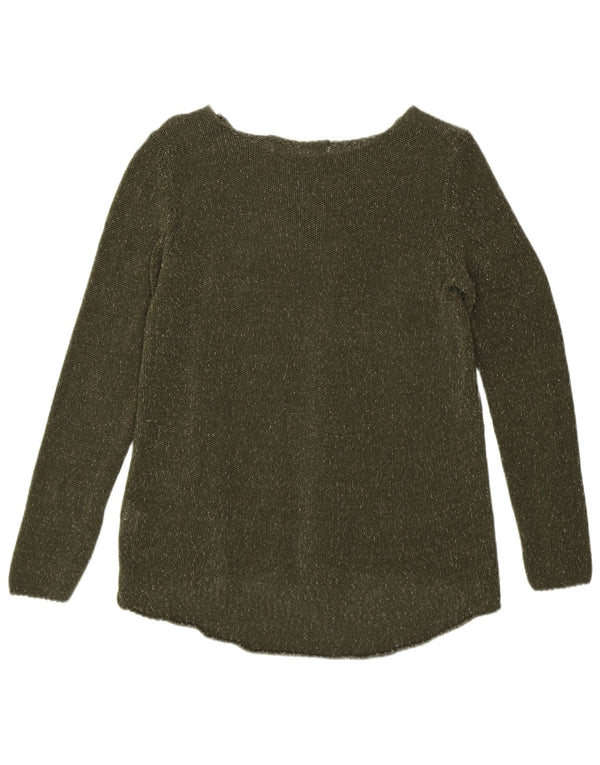 Zara Womens Boat Neck Jumper Sweater UK 14 Large Green Acrylic