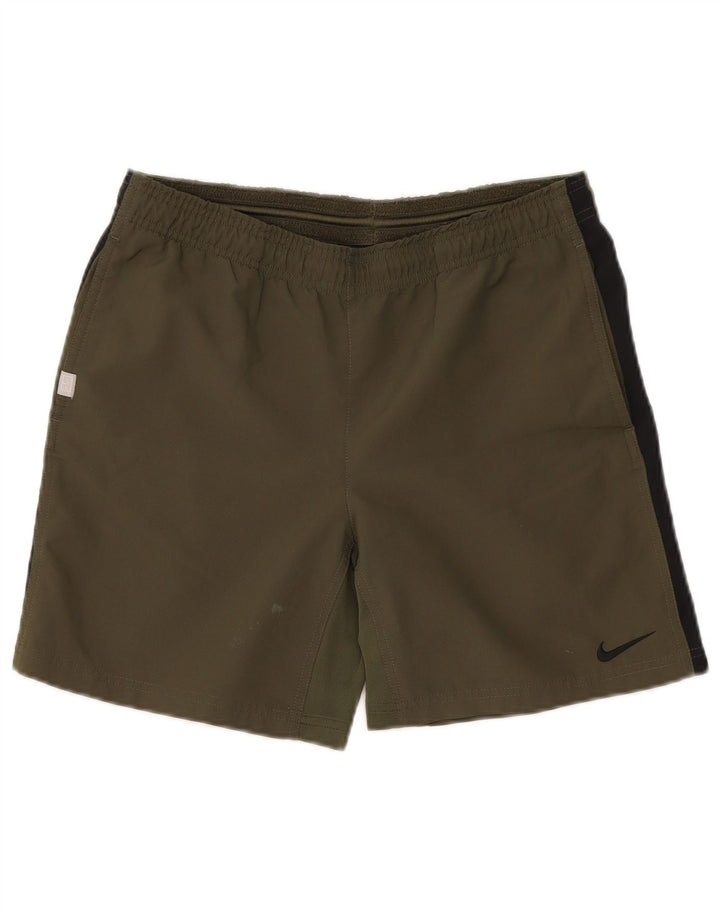 Nike Mens Dri Fit Sport Shorts Small  Khaki Colourblock Polyester