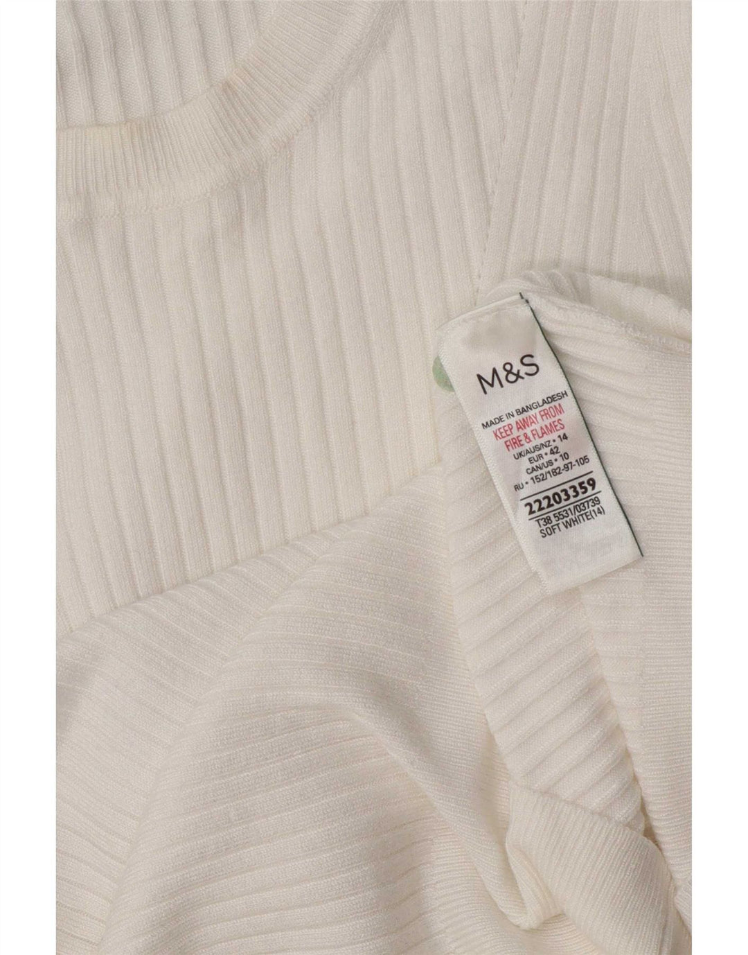 Marks & Spencer Womens Short Sleeve Blouse Top UK 14 Medium White Viscose