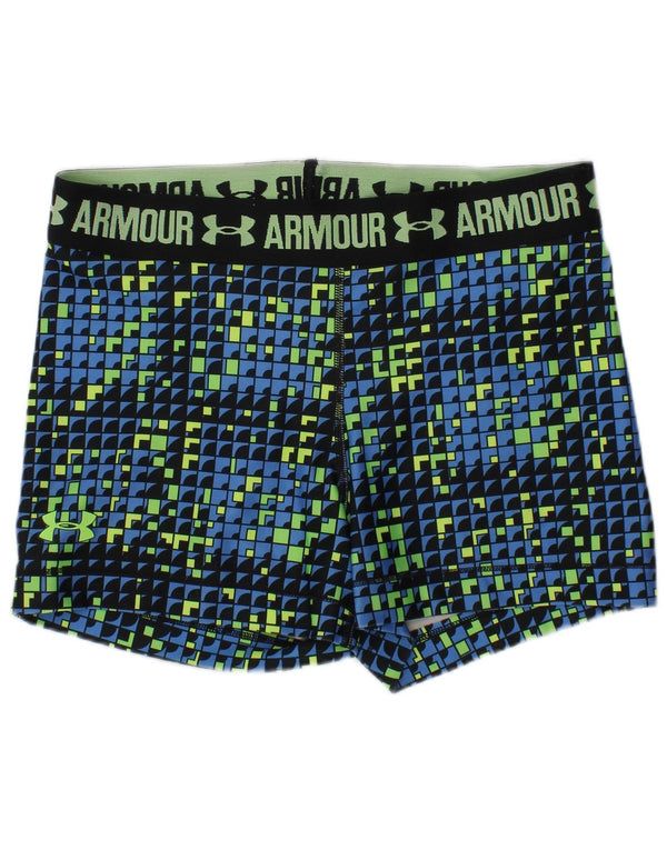 Under Armour Boys Swimming Shorts 7-8 Years Blue Geometric
