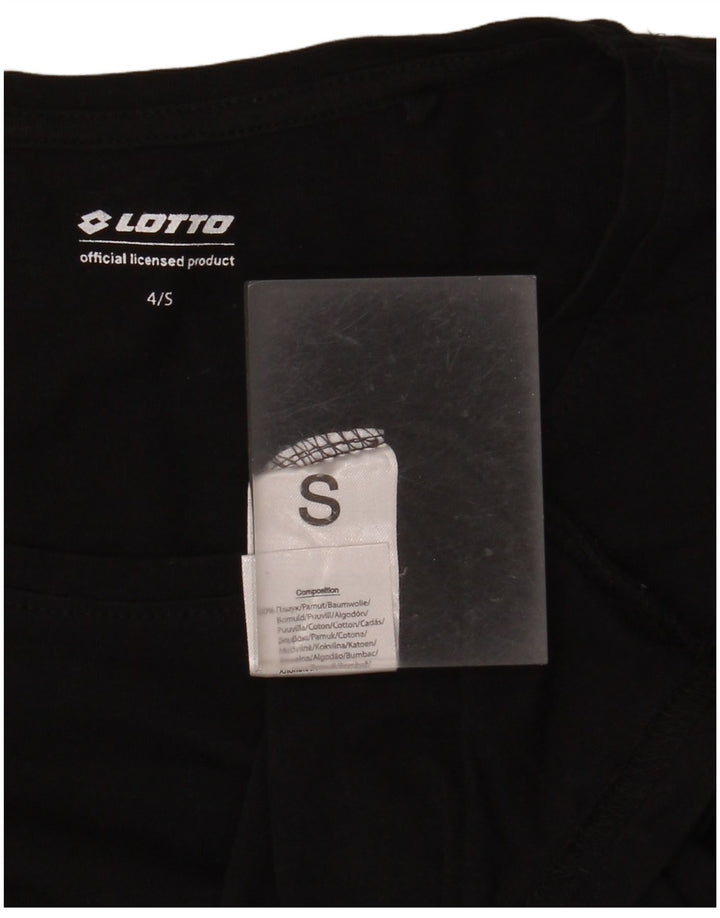 LOTTO Womens Top Long Sleeve UK 10 Small Black Cotton