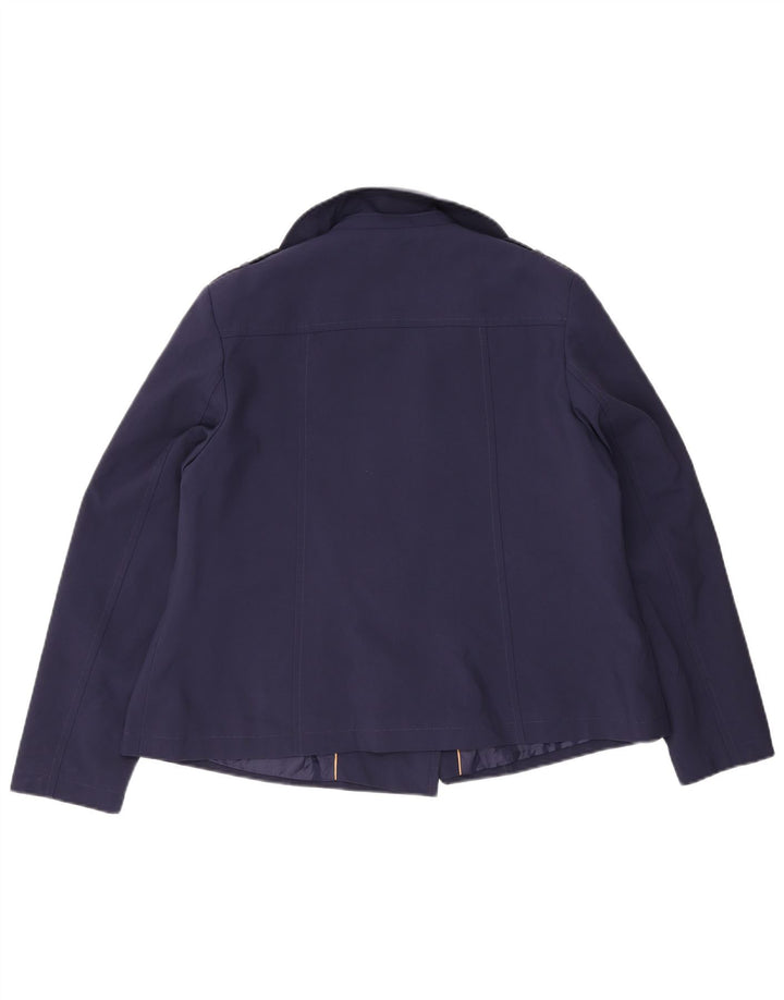 Marks & Spencer Womens Pea Coat UK 16 Large Navy Blue Polyester