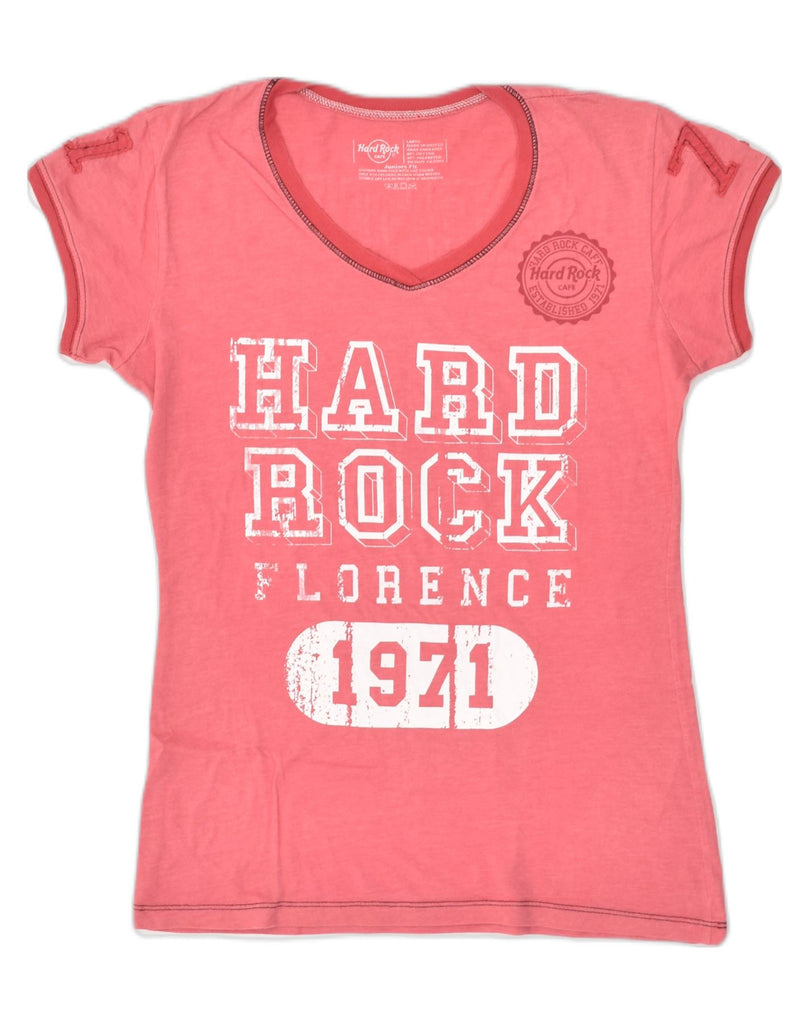 HARD ROCK CAFE Girls Florence Graphic T-Shirt Top 15-16 Years Large Pink | Vintage Hard Rock Cafe | Thrift | Second-Hand Hard Rock Cafe | Used Clothing | Messina Hembry 