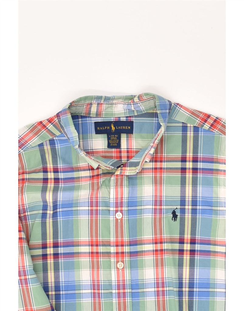 POLO RALPH LAUREN Boys Shirt 14-15 Years Large  Multicoloured Check Cotton | Vintage Polo Ralph Lauren | Thrift | Second-Hand Polo Ralph Lauren | Used Clothing | Messina Hembry 