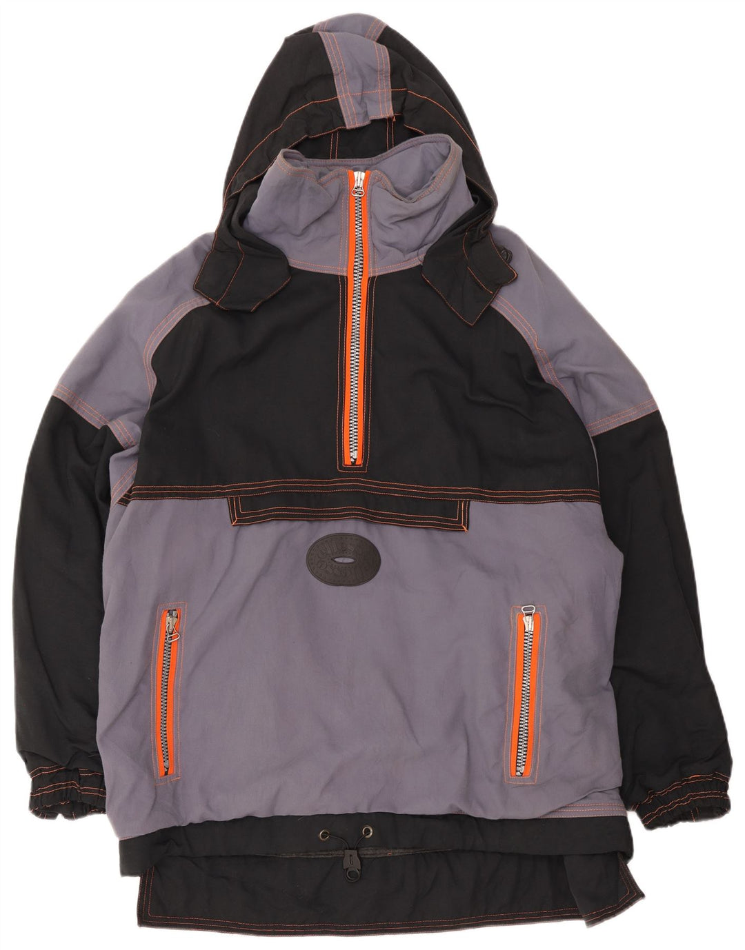 Ellesse Mens Hooded Pullover Ski Jacket UK 42 XL Grey Colourblock Polyamide