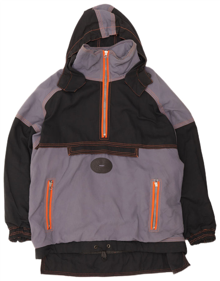 Ellesse Mens Hooded Pullover Ski Jacket UK 42 XL Grey Colourblock Polyamide