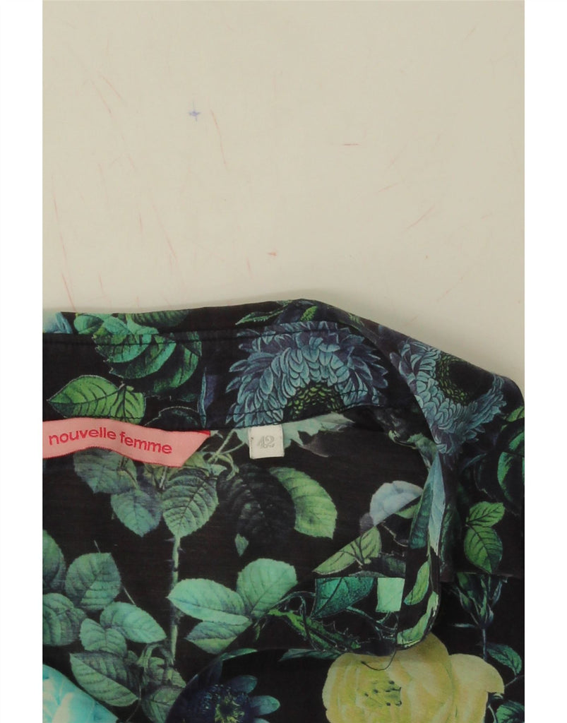 VINTAGE Womens Shirt IT 42 Medium Black Floral Cotton Vintage Vintage and Second-Hand Vintage from Messina Hembry 