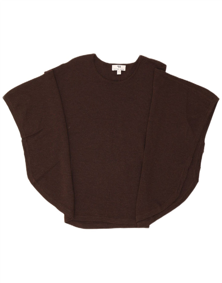 Peter Hahn Womens Poncho Jumper UK 14 Medium Brown