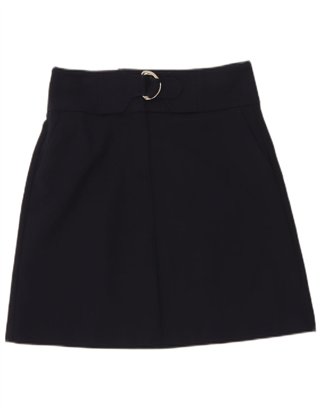 Marks & Spencer Womens Mini Skirt UK 8 Small W28 Navy Blue Cotton