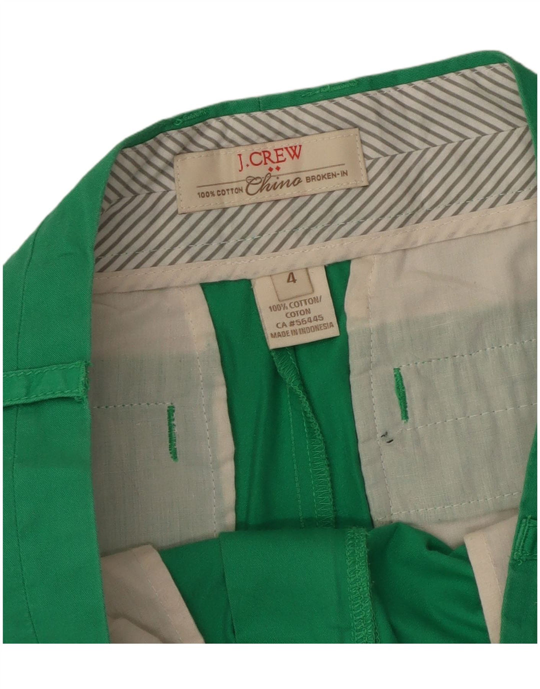 J. Crew Womens Chino Shorts US 4 Small W32  Green Cotton