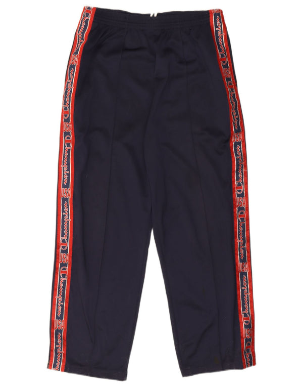 Champion Mens USA Graphic Tracksuit Trousers Medium Navy Blue Colourblock