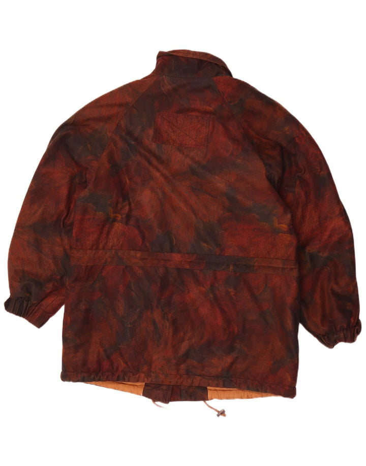 Vintage Womens Windbreaker Jacket UK 18 XL Brown Floral Polyester