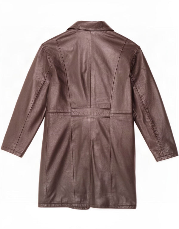 Vintage Womens Leather Coat UK 14 Medium Black