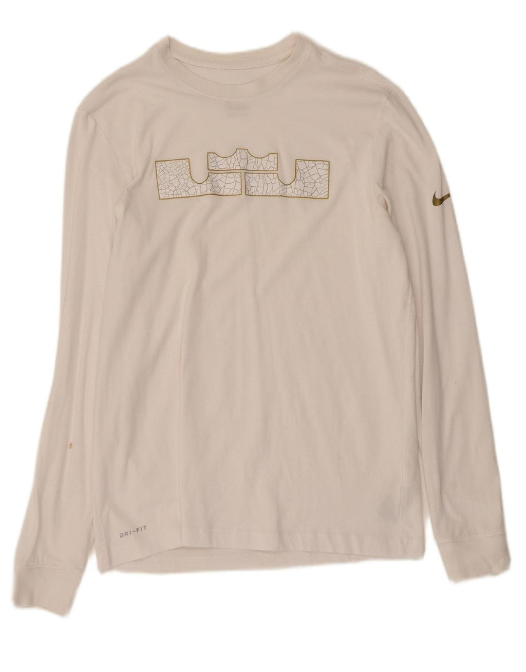PUMA Mens Dri Fit Graphic Top Long Sleeve Medium White Cotton