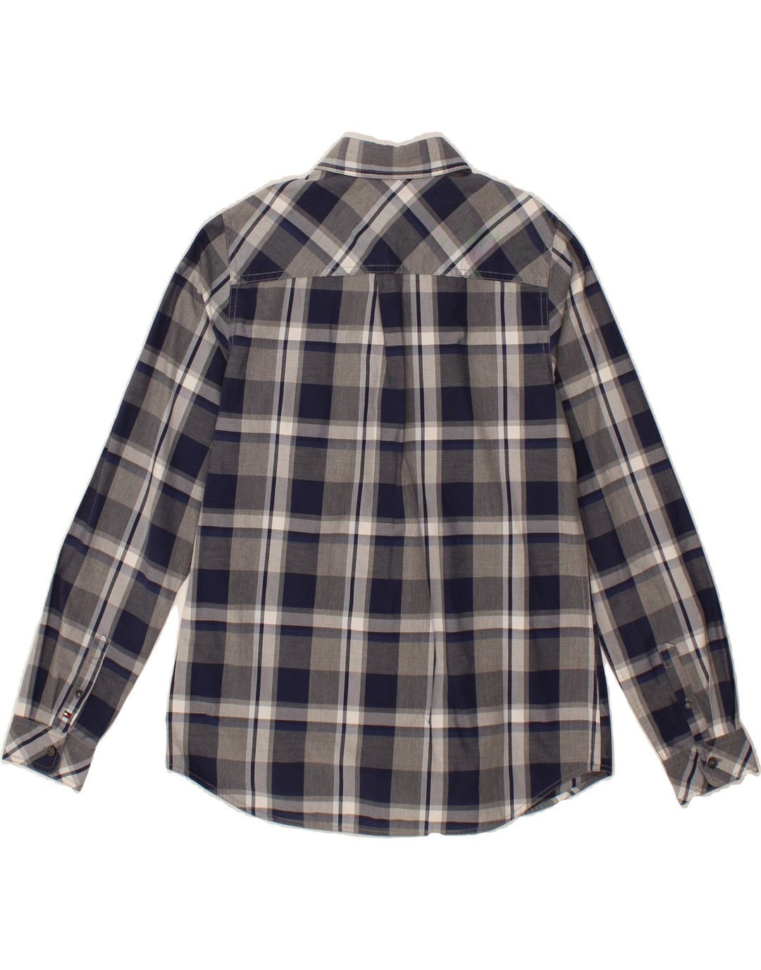 TOMMY HILFIGER Womens Shirt US 8 Medium Navy Blue Check Cotton Vintage Tommy Hilfiger and Second-Hand Tommy Hilfiger from Messina Hembry 