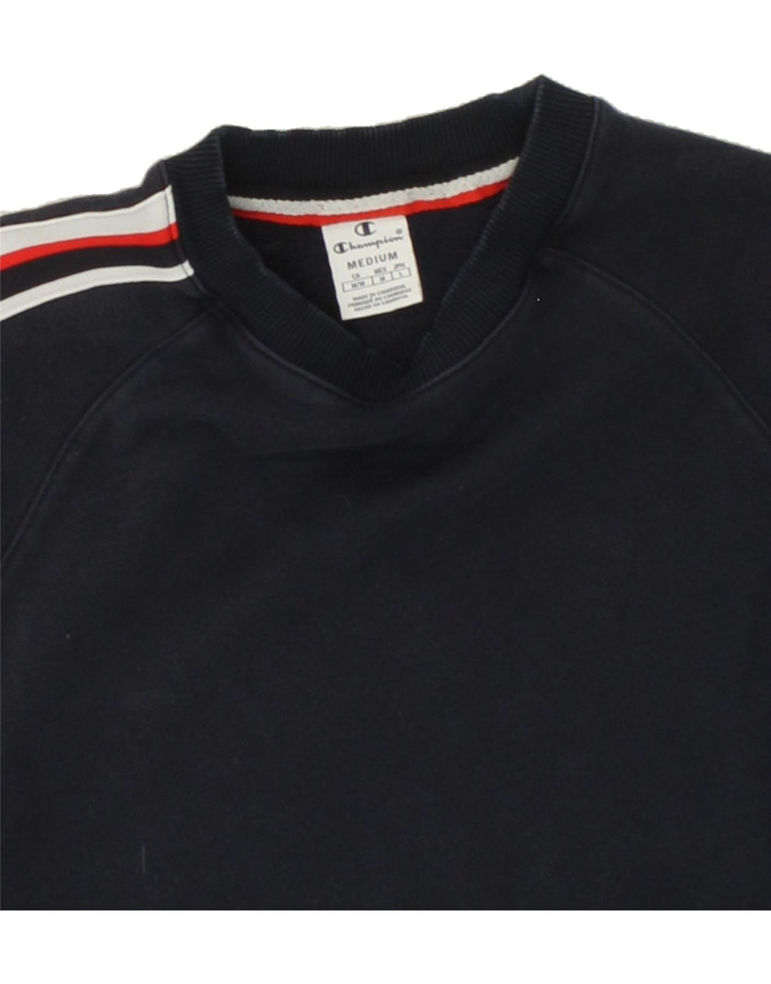 CHAMPION Womens Graphic Sweatshirt Jumper UK 14 Medium Navy Blue Cotton Vintage Champion and Second-Hand Champion from Messina Hembry 