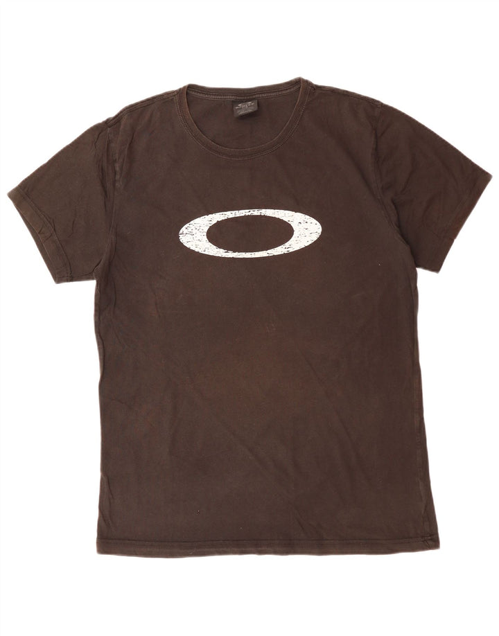 OAKLEY Mens Graphic T-Shirt Top Large Brown