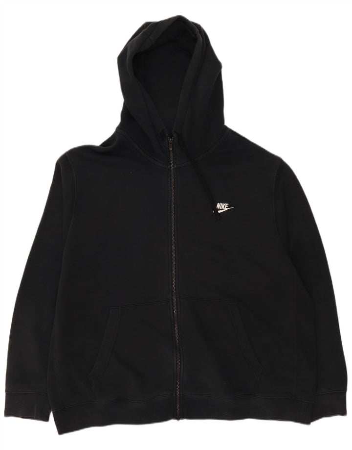 Nike Mens Zip Hoodie Sweater 2XL Black Cotton