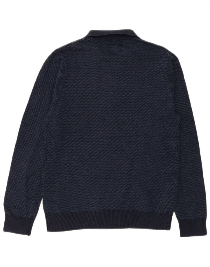 Marks & Spencer Mens Tailored Fit Polo Neck Jumper Sweater Small Navy Blue