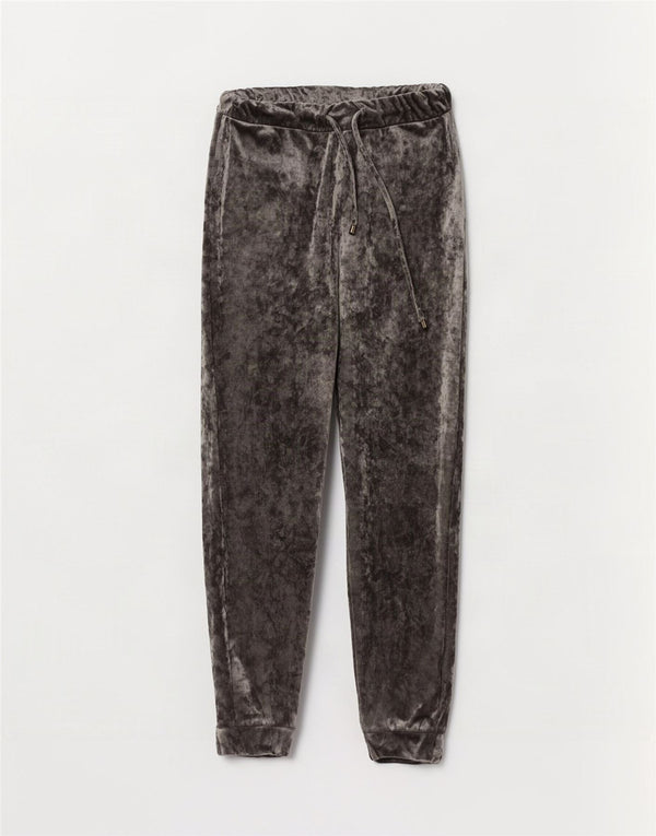 Marks & Spencer Womens Velour Tracksuit Trousers Joggers UK 8 Small Grey