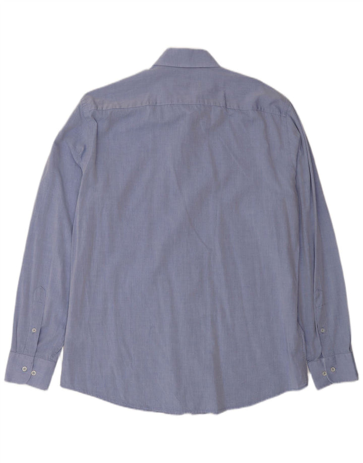 Trussardi Mens Shirt Size 42 Large Blue Cotton
