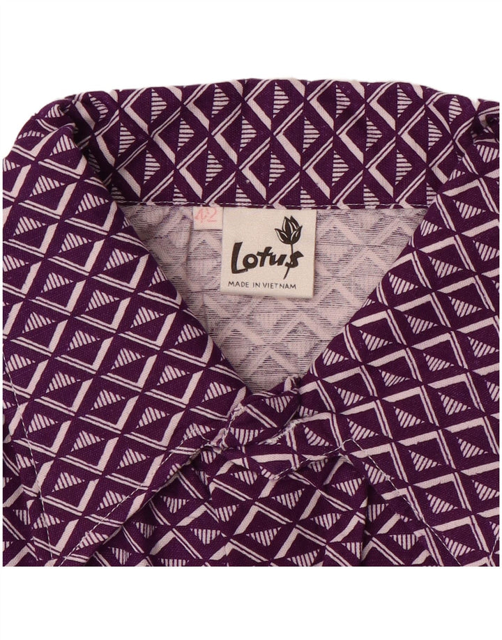 VINTAGE Mens Shirt Size 42 Large Purple Geometric