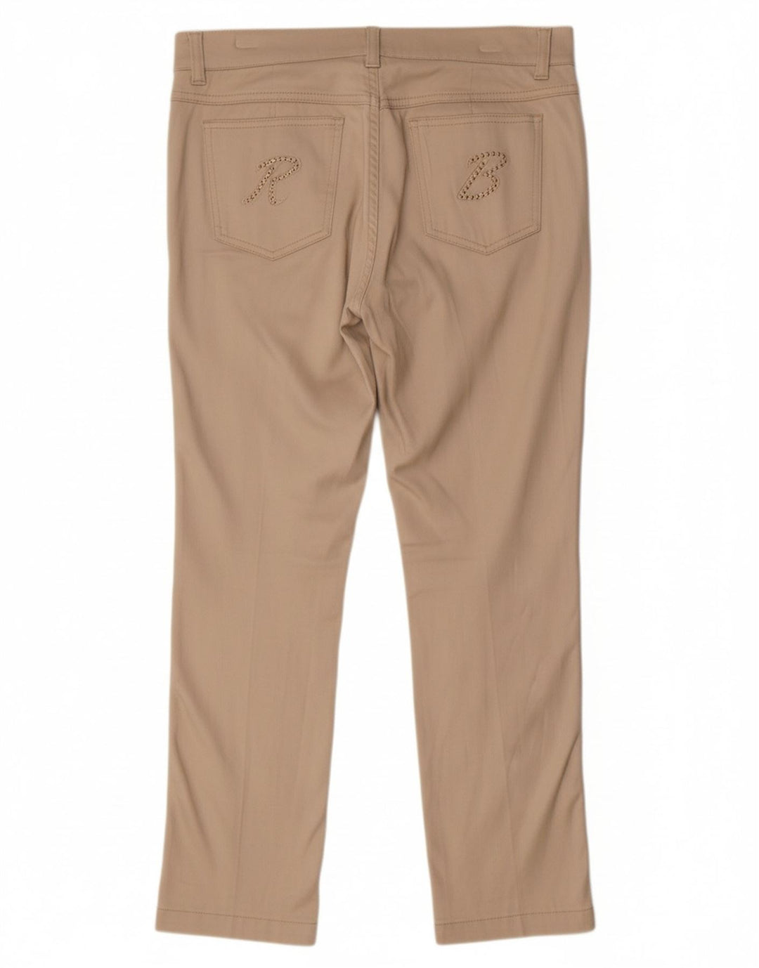 ROCCOBAROCCO Womens Slim Cropped Trousers  W30 L25 Beige Cotton