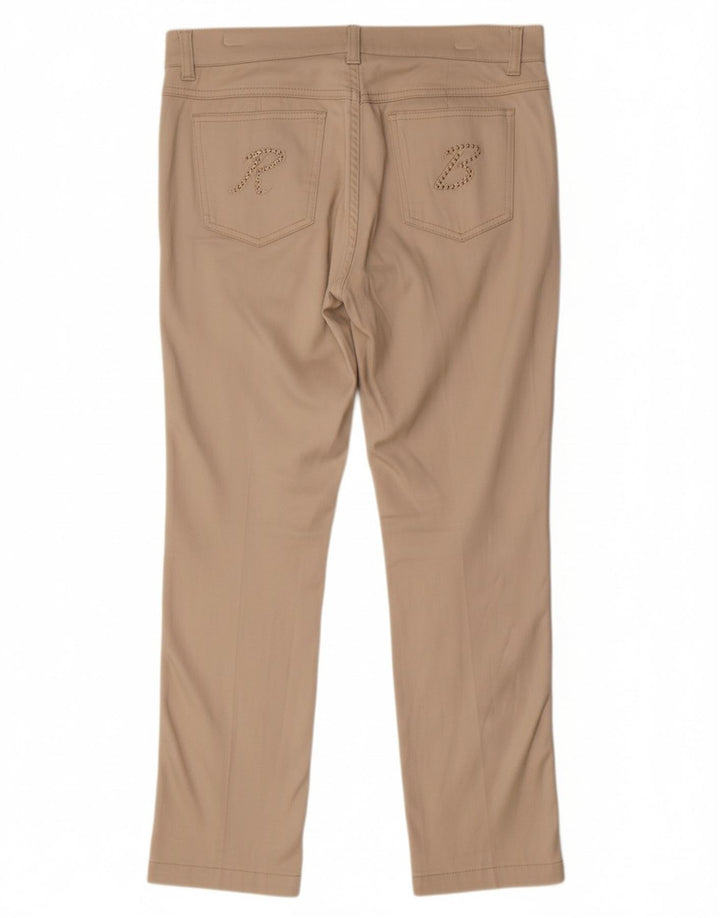 ROCCOBAROCCO Womens Slim Cropped Trousers  W30 L25 Beige Cotton