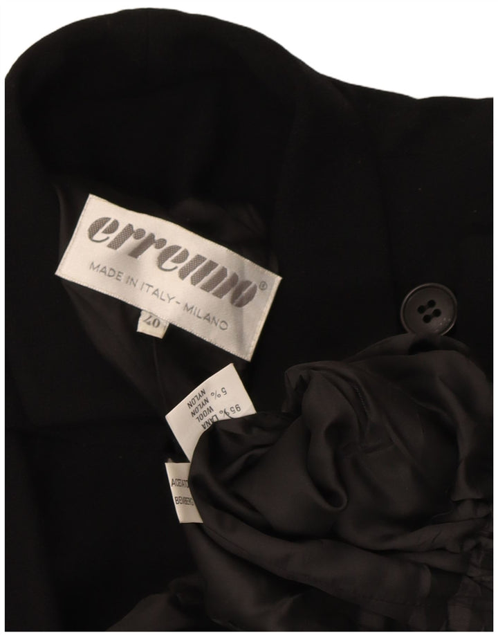 Erreuno Womens Blazer Jacket EU 40 Medium Black Wool