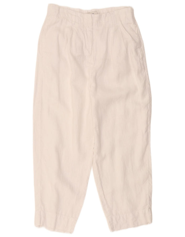 Marks & Spencer Womens Cropped Trousers UK 14 Large W32 L25 White