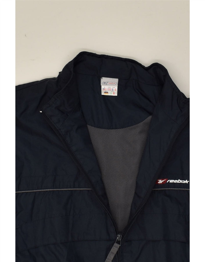 REEBOK Boys Oversized Hooded Rain Jacket 9-10 Years Medium Navy Blue Nylon | Vintage Reebok | Thrift | Second-Hand Reebok | Used Clothing | Messina Hembry 