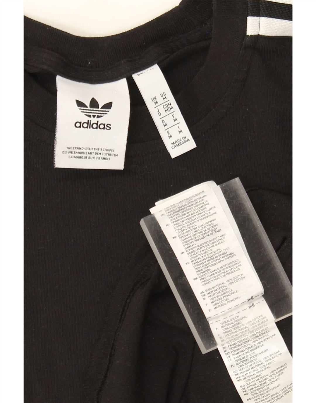 Adidas Mens T-Shirt Top Medium Black Cotton