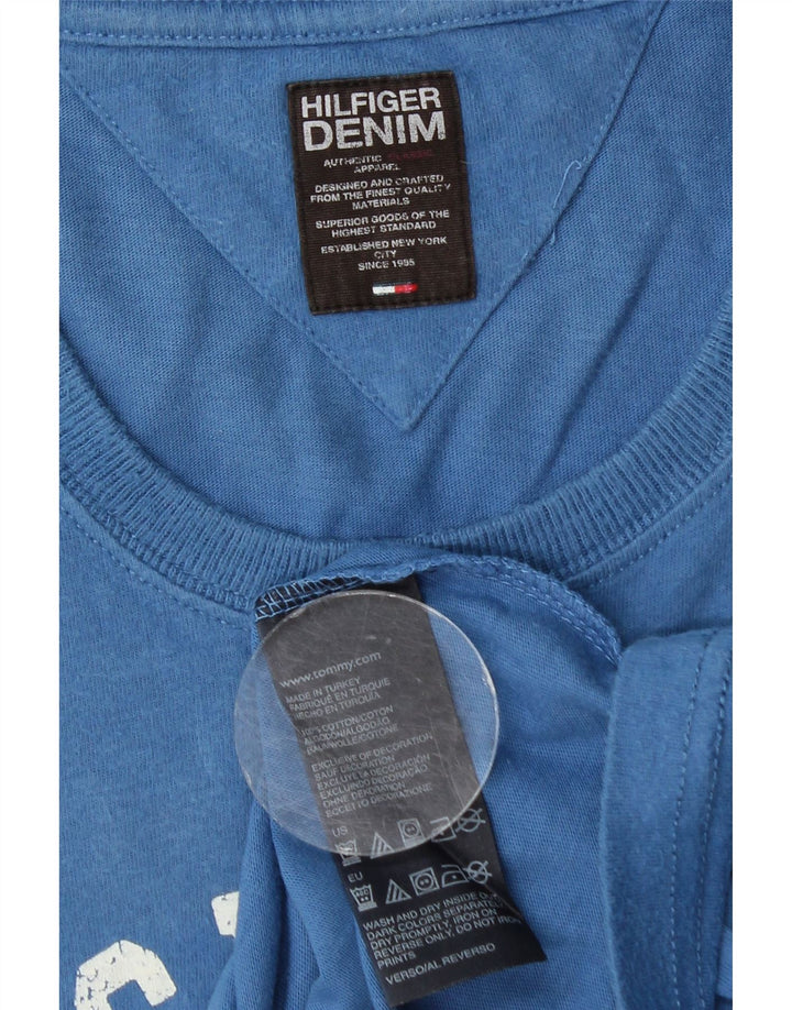 Tommy Hilfiger Mens Graphic T-Shirt Top Medium Blue Cotton