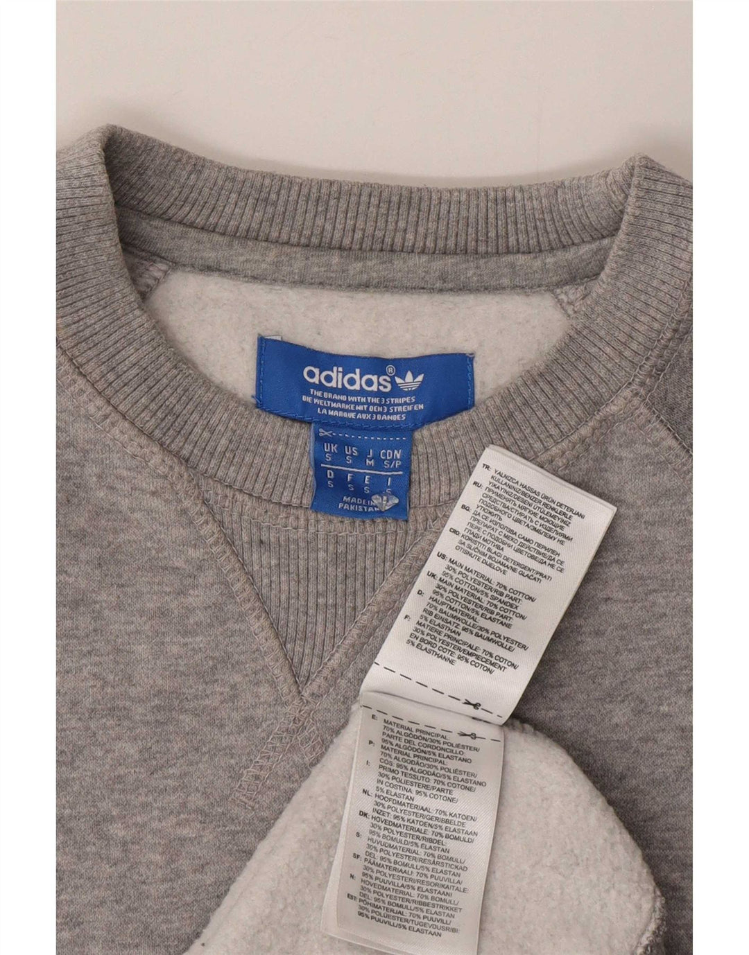 Adidas Mens Graphic Sweatshirt Jumper Small Grey Cotton