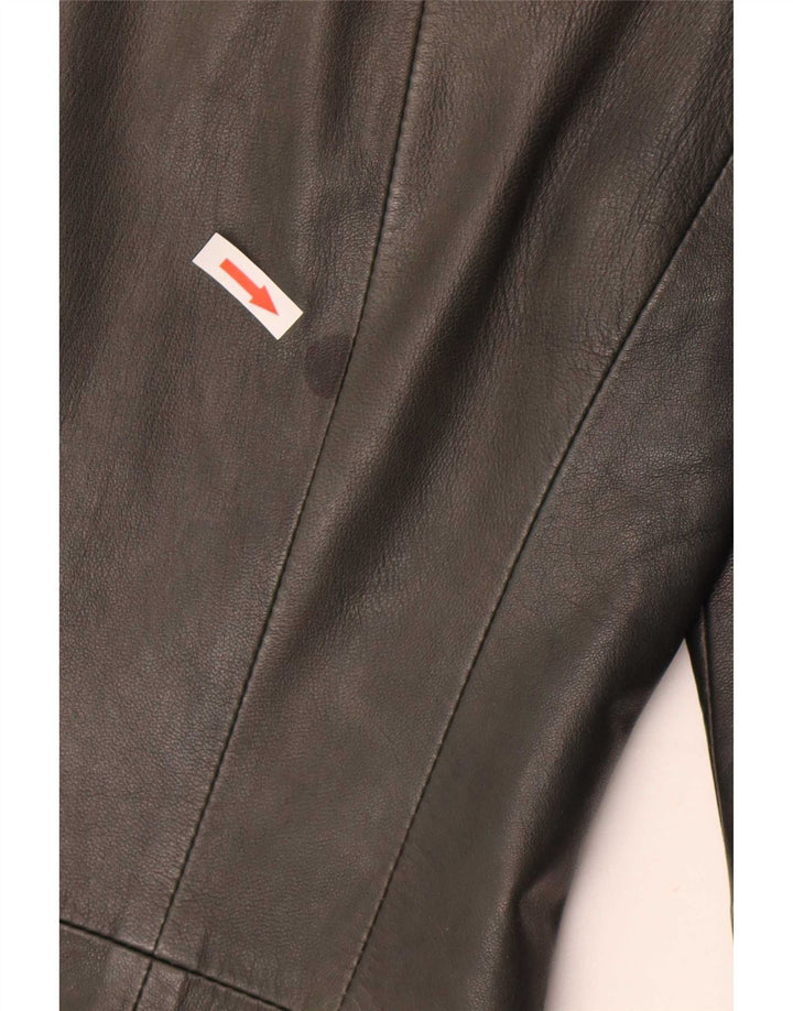 Vintage Womens Leather Jacket IT 40 Small Green Leather