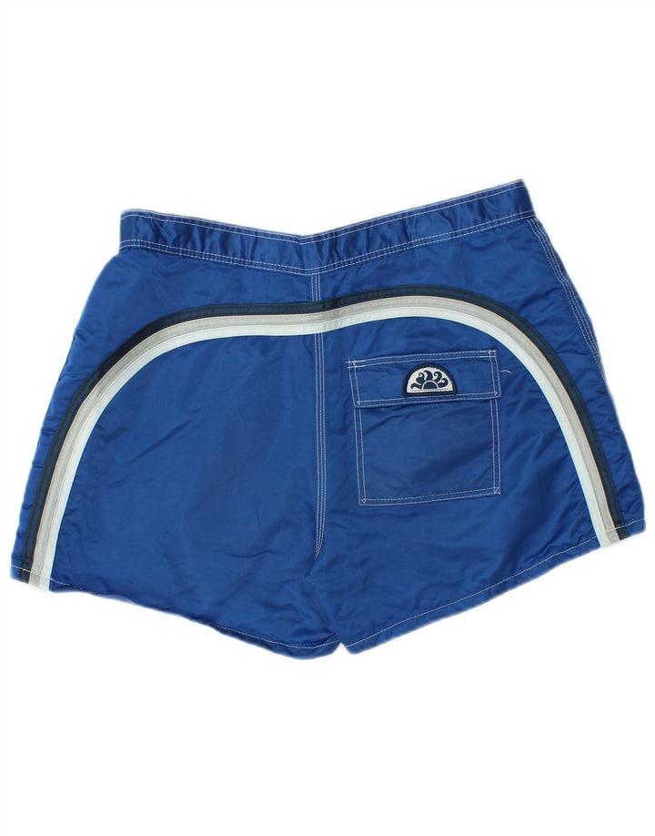 Sundek Mens Swimming Shorts Medium  Blue Striped Nylon
